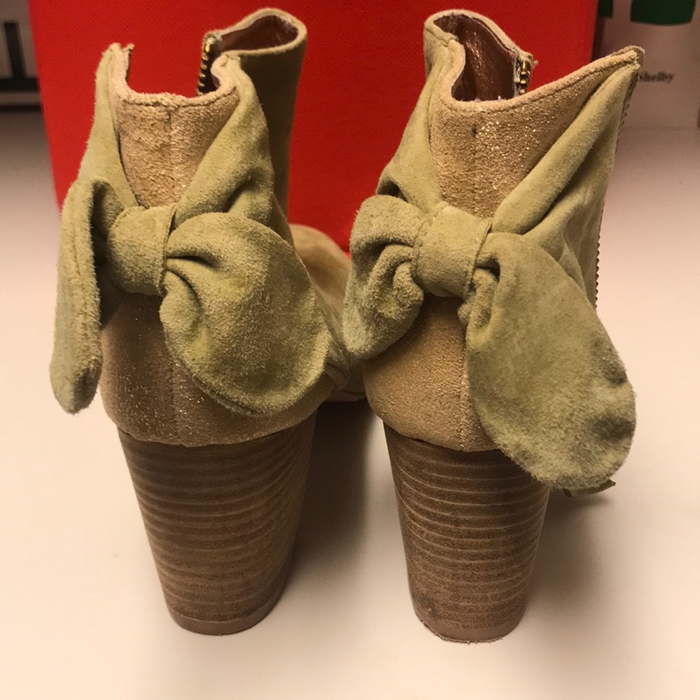 Green Suede Booties